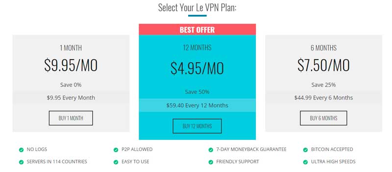 le vpn plans