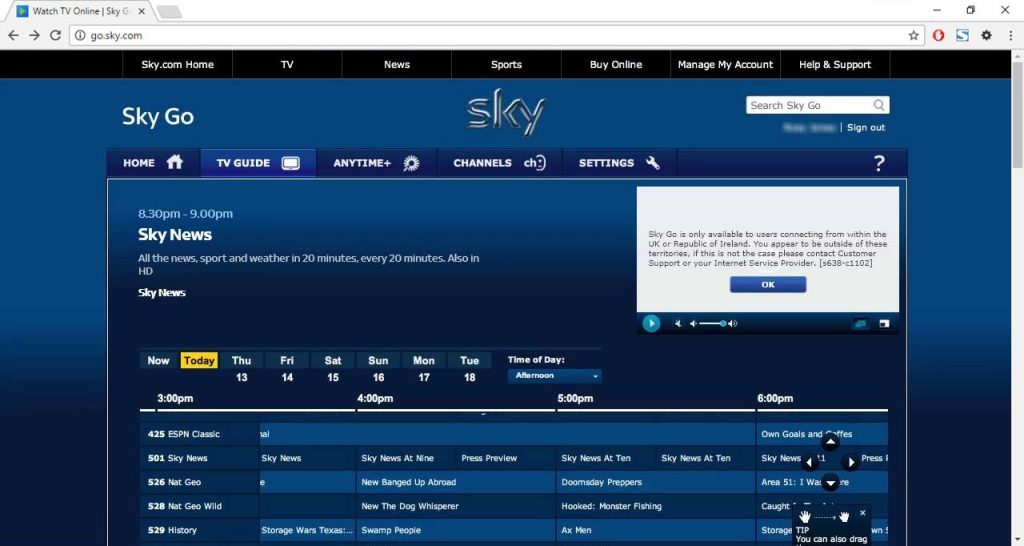 how to watch sky go abroad