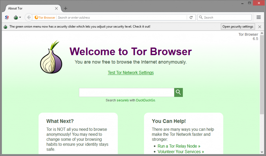 welcome to tor browser