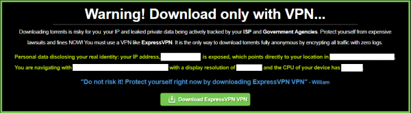 Download only with VPN