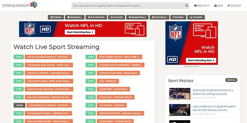 free sport streaming sites streamwoop
