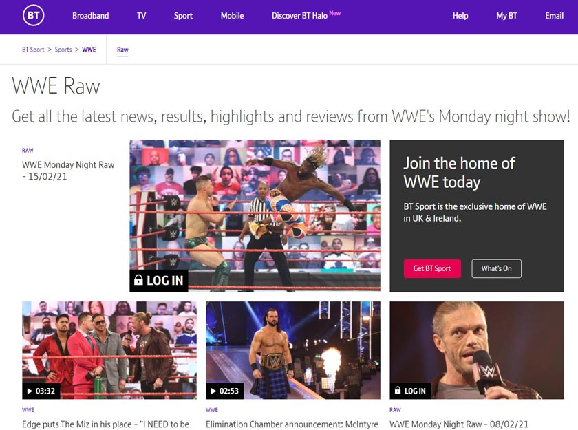 watch wwe online bt sport