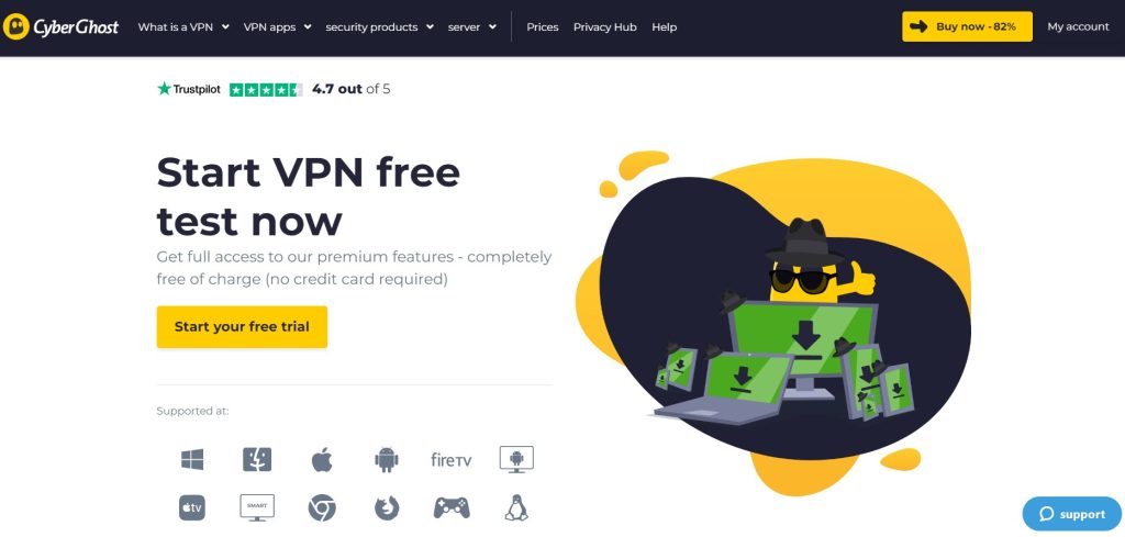 cyberghost vpn trial